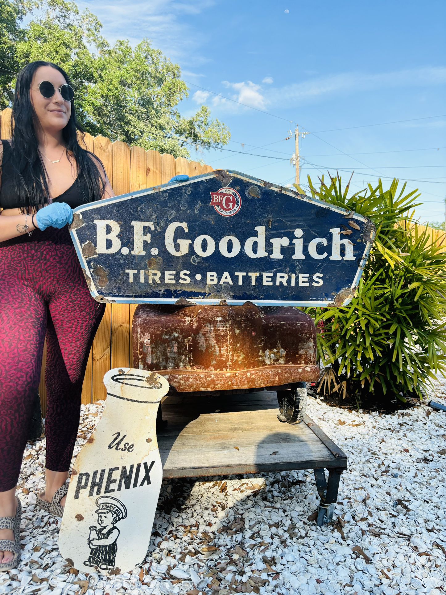 BF Goodrich Tire Porcelain Advertising Sign 