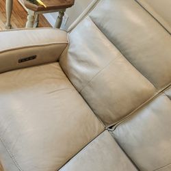 Leather Sofa With Electric Recliner Controls