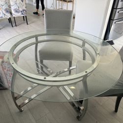 Glass table W/ Sturdy Base 