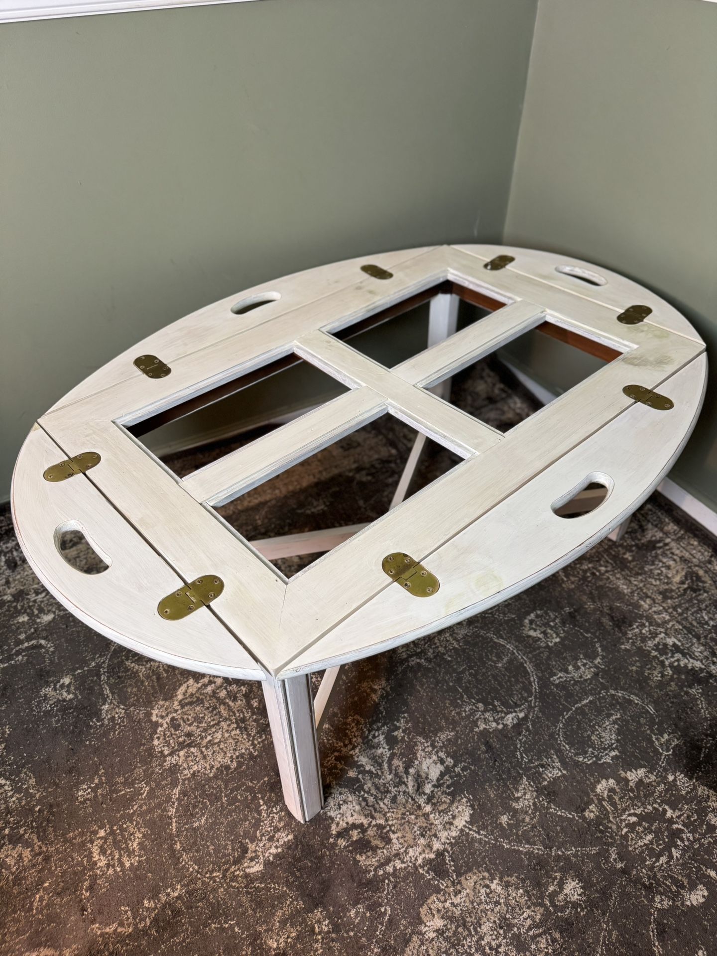 White Farmhouse Look Butler's Tray Coffee Table
