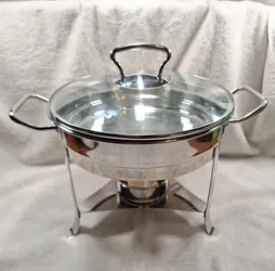 3 quart stainless steel chafing buffet warming dish, glass lid