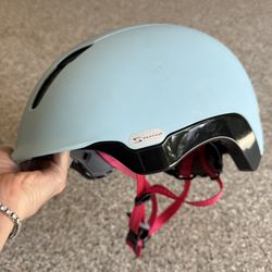 Serfas Unisex Women’s Bike Cycling Helmet Light Blue Pink Strap L/XL 58-61cm