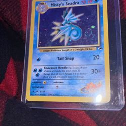 Misty's Seadra 9/132 Gym Heroes Prerelease Holo Rare SWIRL 2000 Wizard Nintendo