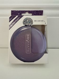 BrüMate Glitter Violet 5 oz Round Flask w/ Rhinestone Lid