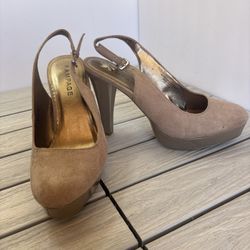 Brown Suede Rampage Heels, Size 9