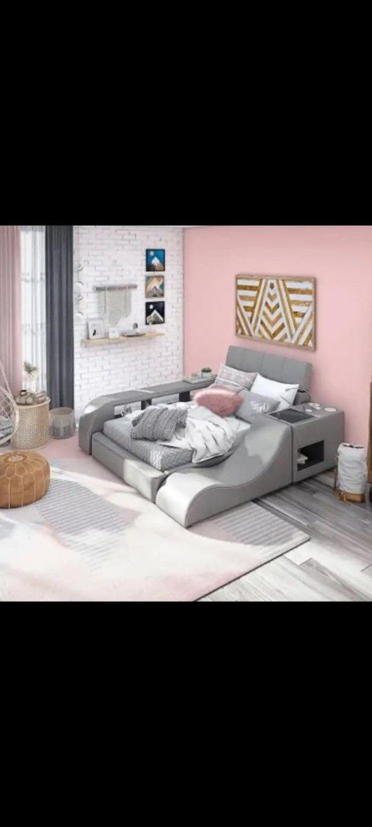 Kids reGen™ Recharged Gray 6 Pc Full Bed with Nightstand, Bookcase and Lounger