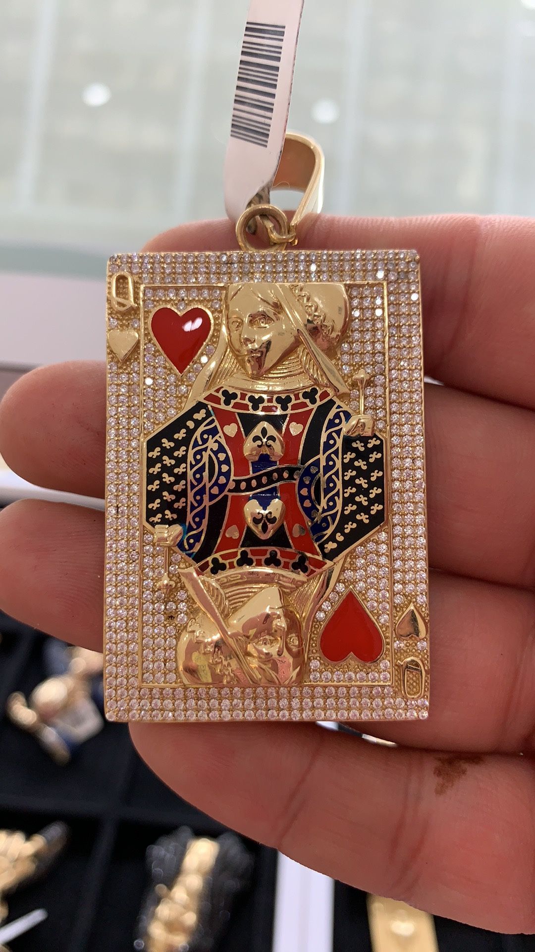Dijes De Oro (baraja De Cartas, Reina De Corazones)