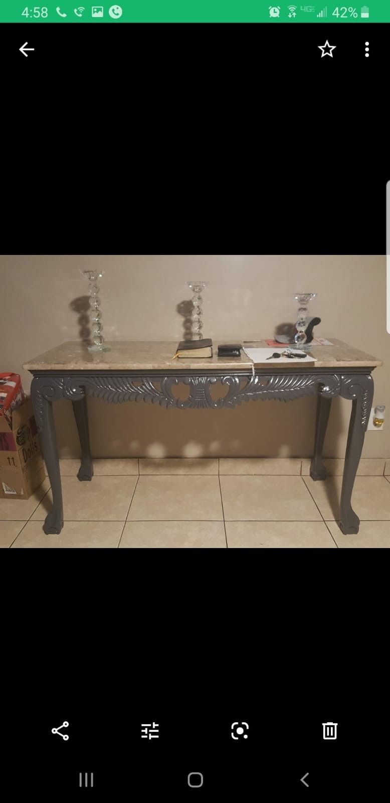 4pc real marble table from Ashley furniture