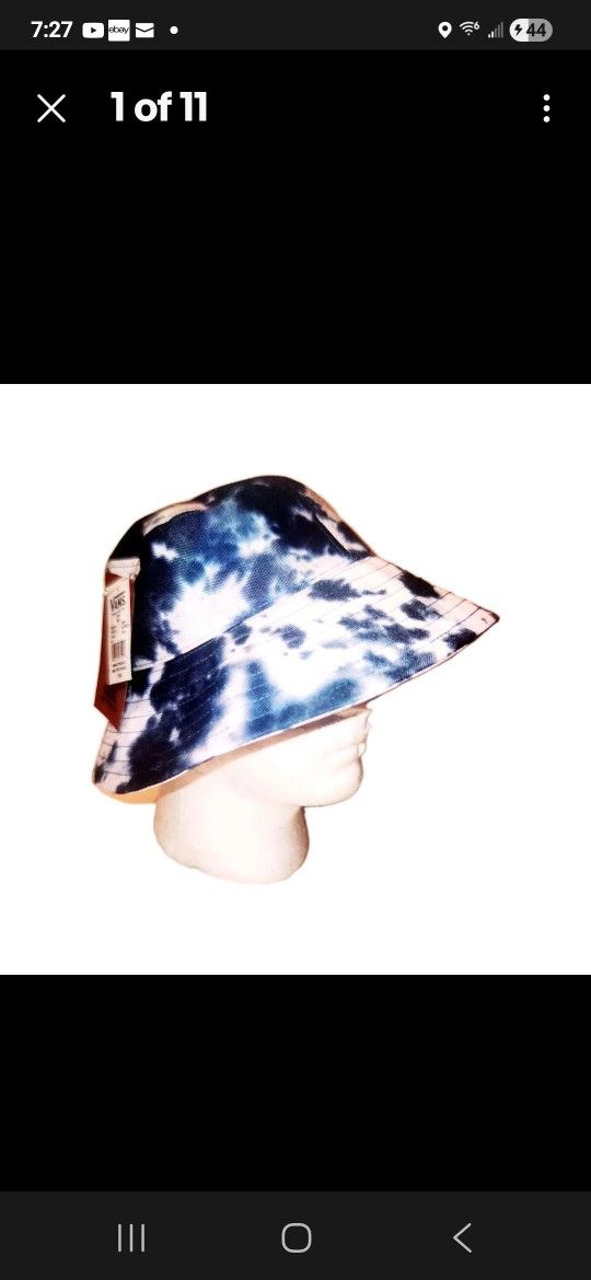 Vans New Bucket Hat Tiedye Blue White Unisexsize S Small