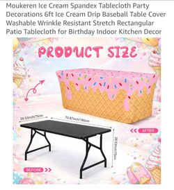 Ice cream spandex tablecloth