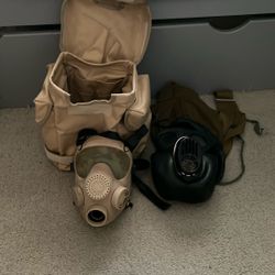 NATO and Soviet gas masks W/ carriers