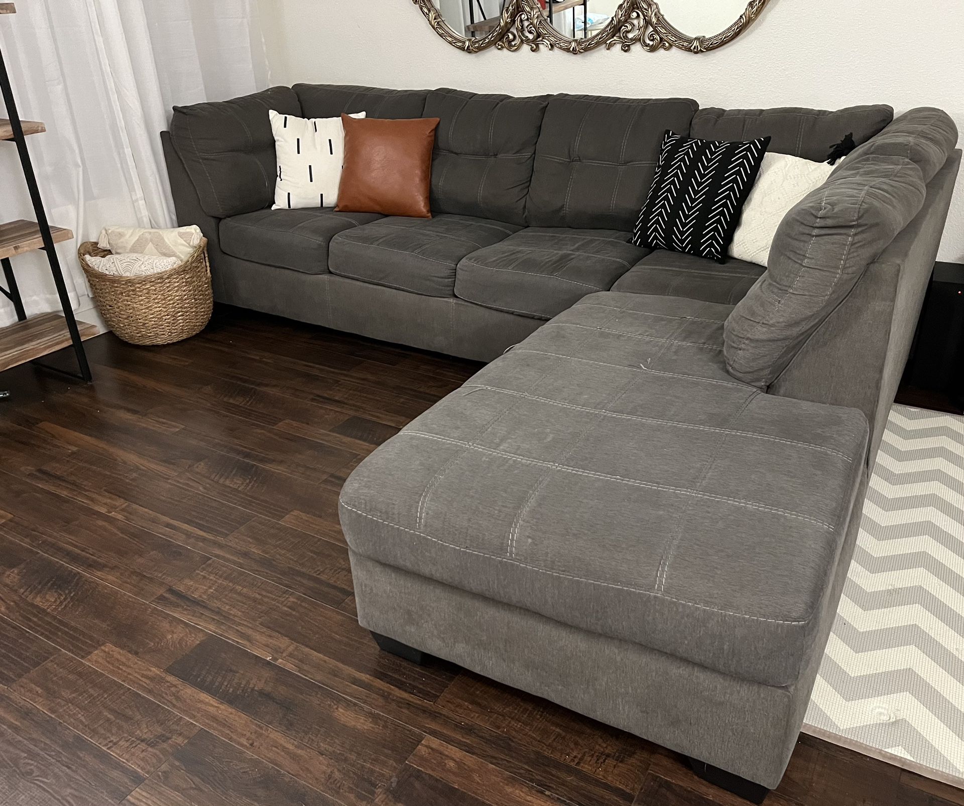(Pending Pick Up) Grey L Shaped Sectional Couch (Couch Only)