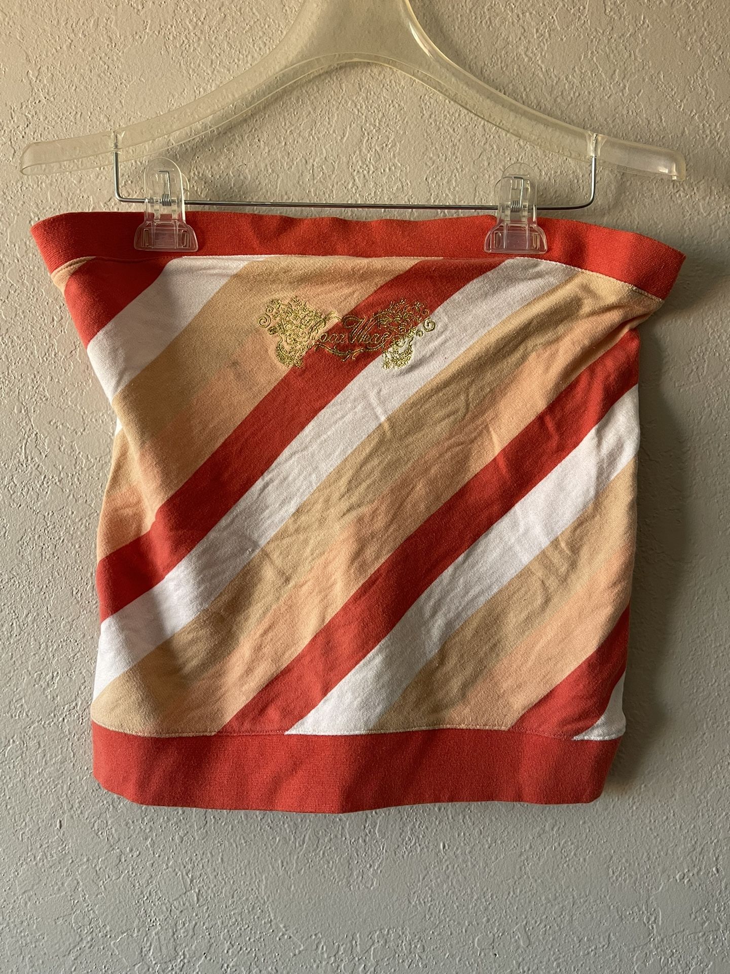 Rocawear, VTG Womens Coral Peach White Sequins Tube Top Y2K, Size L