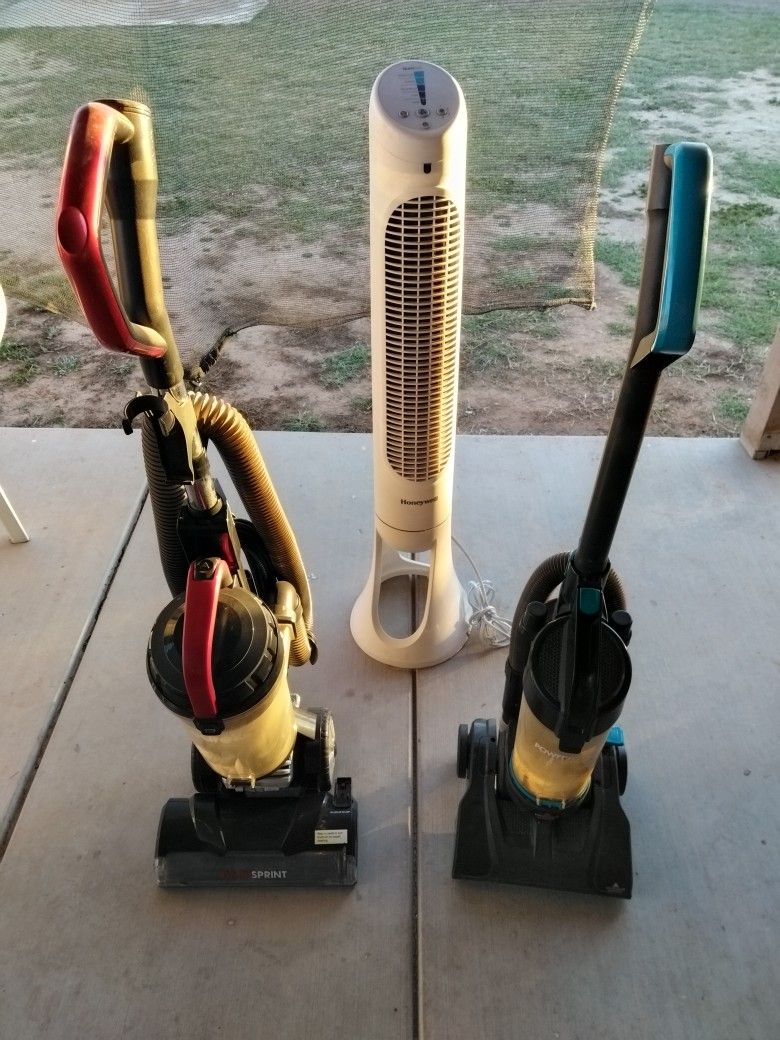 Two vacuum cleaners and a fan, all for $20