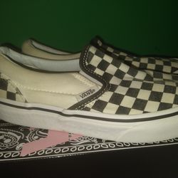 Old School Checkered White And Black Vans Size 5.5