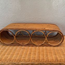 Mid Century Pencil Reed Bamboo Wine Rack / Holder – Vintage Charm!