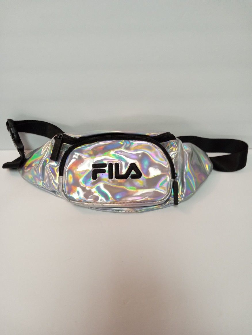 FILA Waist Fanny Pack / Hipster Travel Belt Bag / Iridescent Sling Crossbody