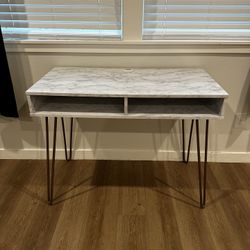 White Faux Marble Desk - $40