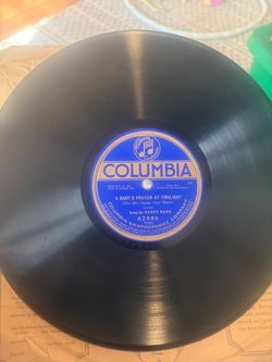 10-inch 78 RPM shellac record released by the Columbia Graphophone Company (catalog number A2490) featuring tenor Henry Burr.
