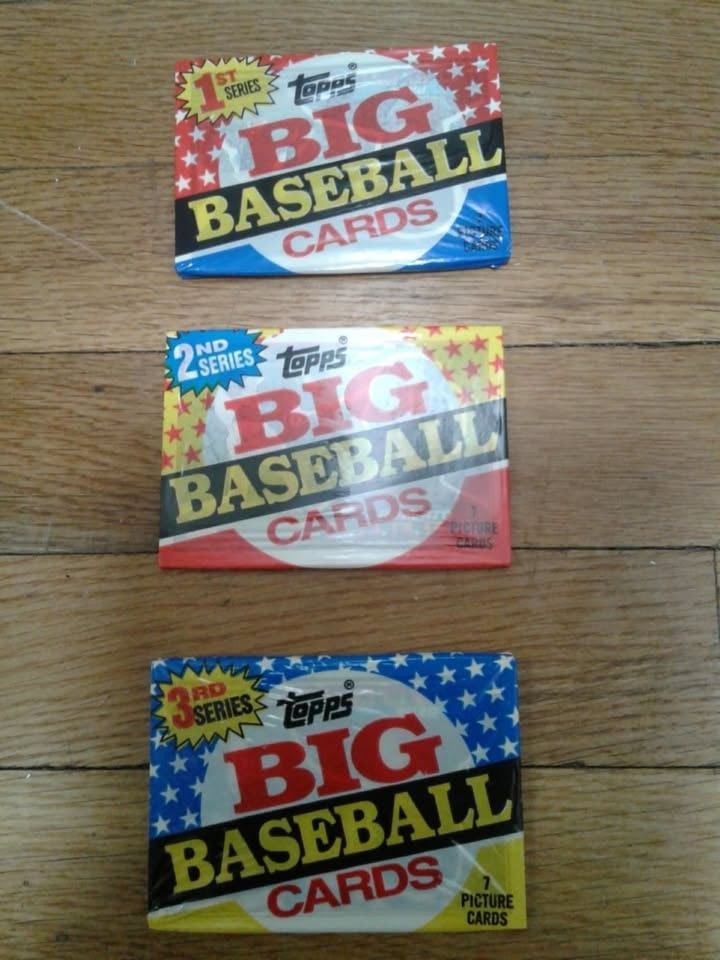 TOPPS 1989 BIG Baseball Cards Sealed 1st, 2nd, And 3rd Series. Message me anytime if interested will send more pictures or videos thank you.