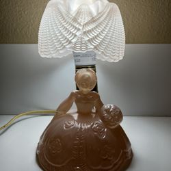 Vintage Southern Belle Frosted Pink Vanity Lamp 