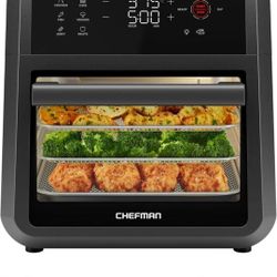 Chefman 12-Quart 6-in-1 Air Fryer Oven with Digital Timer, Touchscreen, and 12 Presets - Family Size Countertop Convection Oven, Dishwasher-Safe Parts