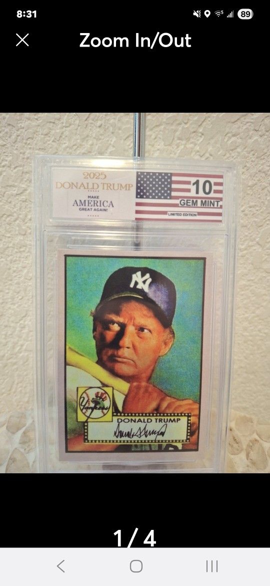 President Donald Trump 1952 Mickey Mantle Rookie Custom Art Card