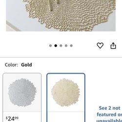 4 Decorative Placemats - Gold *NEW*