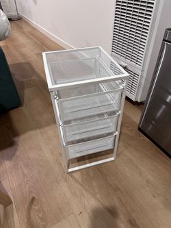 Ikea White Metal Mesh 3-Drawer Storage Unit
