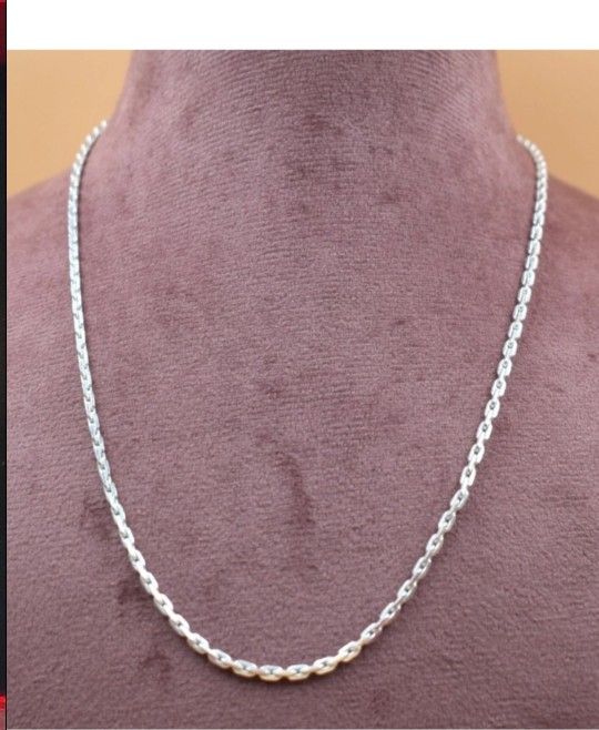 21" Solid 925 Sterling Silver Chain Necklace / W Hook S Clasp