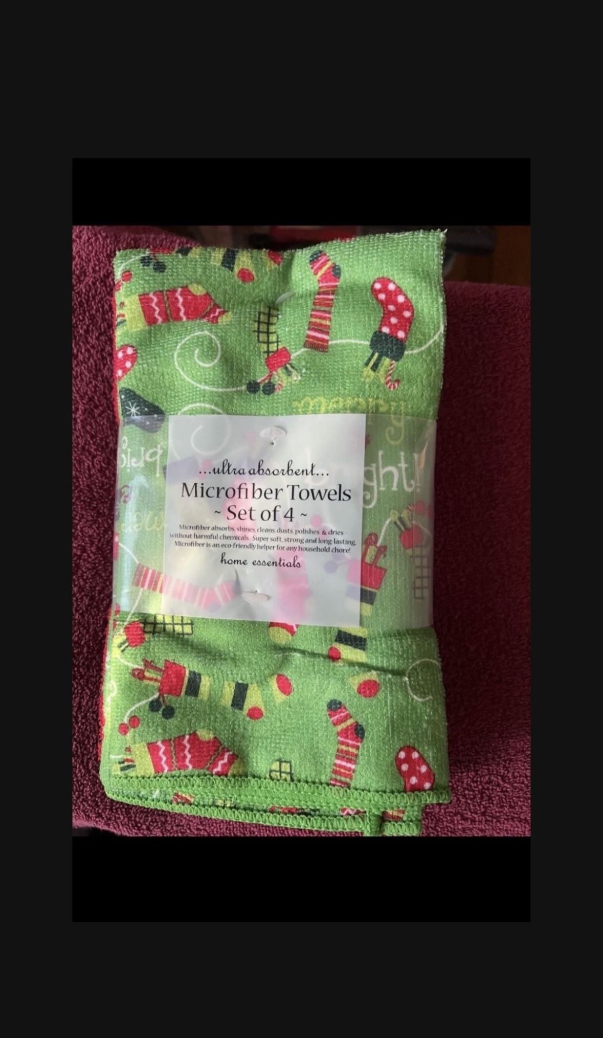 Microfiber Christmas Towels (Set Of 4)