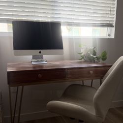 Moving Sale, Wooden Desk and White Desk Chair for sale