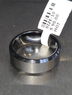 Complete Tungsten Mens Black Two Tone Ring Nice