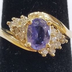 14kt. Yellow Gold With Tanzanite and Diamonds 