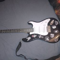 Black ZENY Electric Guitar, Right Hand, Custom Stickers