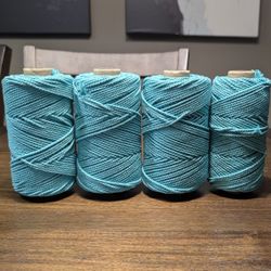 Macrame Cord - Cotton Rope Zero Waste 2 Mm - 3 Ply - Teal