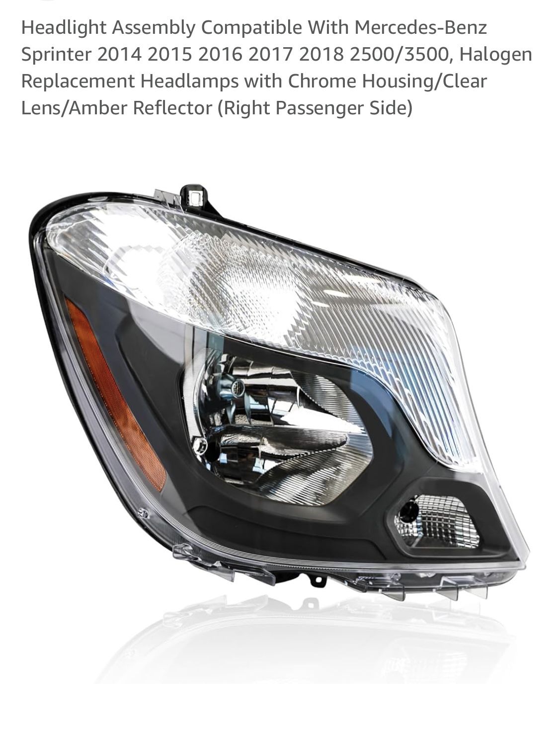 Headlight Assembly Compatible With Sprinter 2014-2018