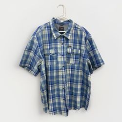 Wrangler Shirt Men Sz XXXL Plaid Short Sleeve Utility Work Breathable 3xl Shirt