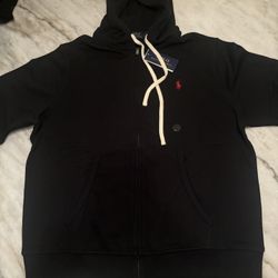 Black Polo Zip Up Jacket