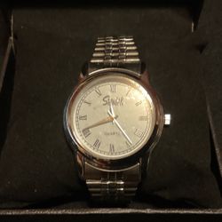 Speidel Express SilverTone Quartz Stainless Steel Watch With Stretch Band