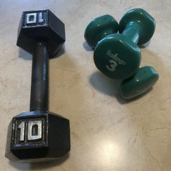 Dumbbells 10 Pound, Pair 3 Pound 