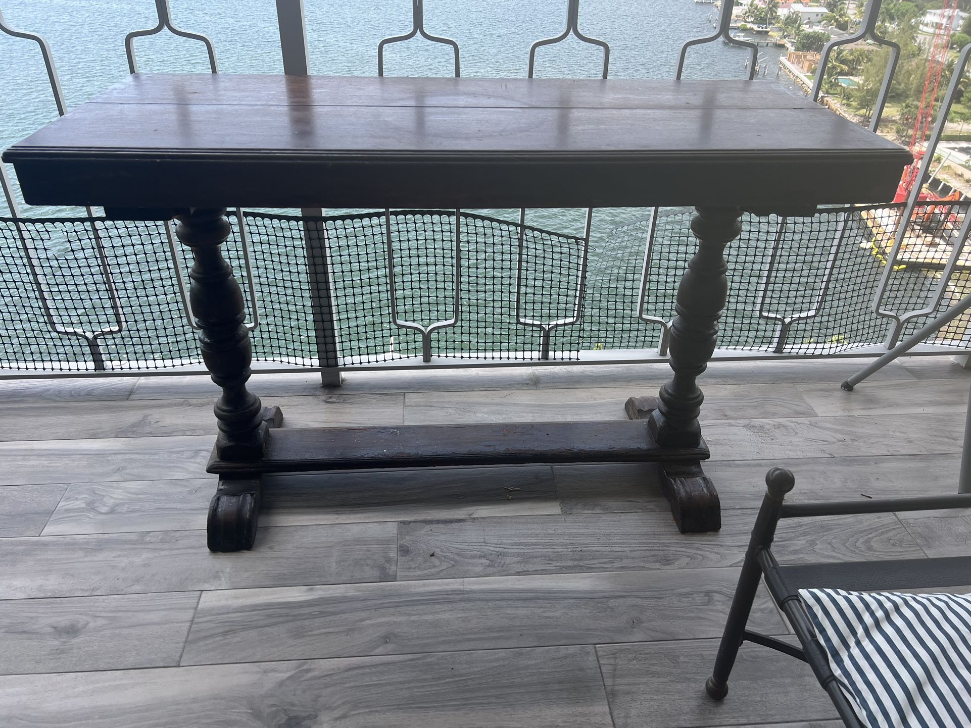 Dark Brown Colonial Table/console
