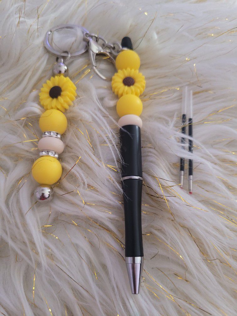 Sunflower Pen and Key Chain