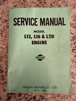 Nissan engine repair manual for models L13, L16 & L20 engine