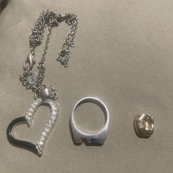 Vintage Dental Tooth / Sterling Silver Ring/chain