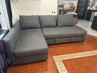 FRIHETEN Sleeper sectional,3 seat w/storage, Skiftebo dark gray
