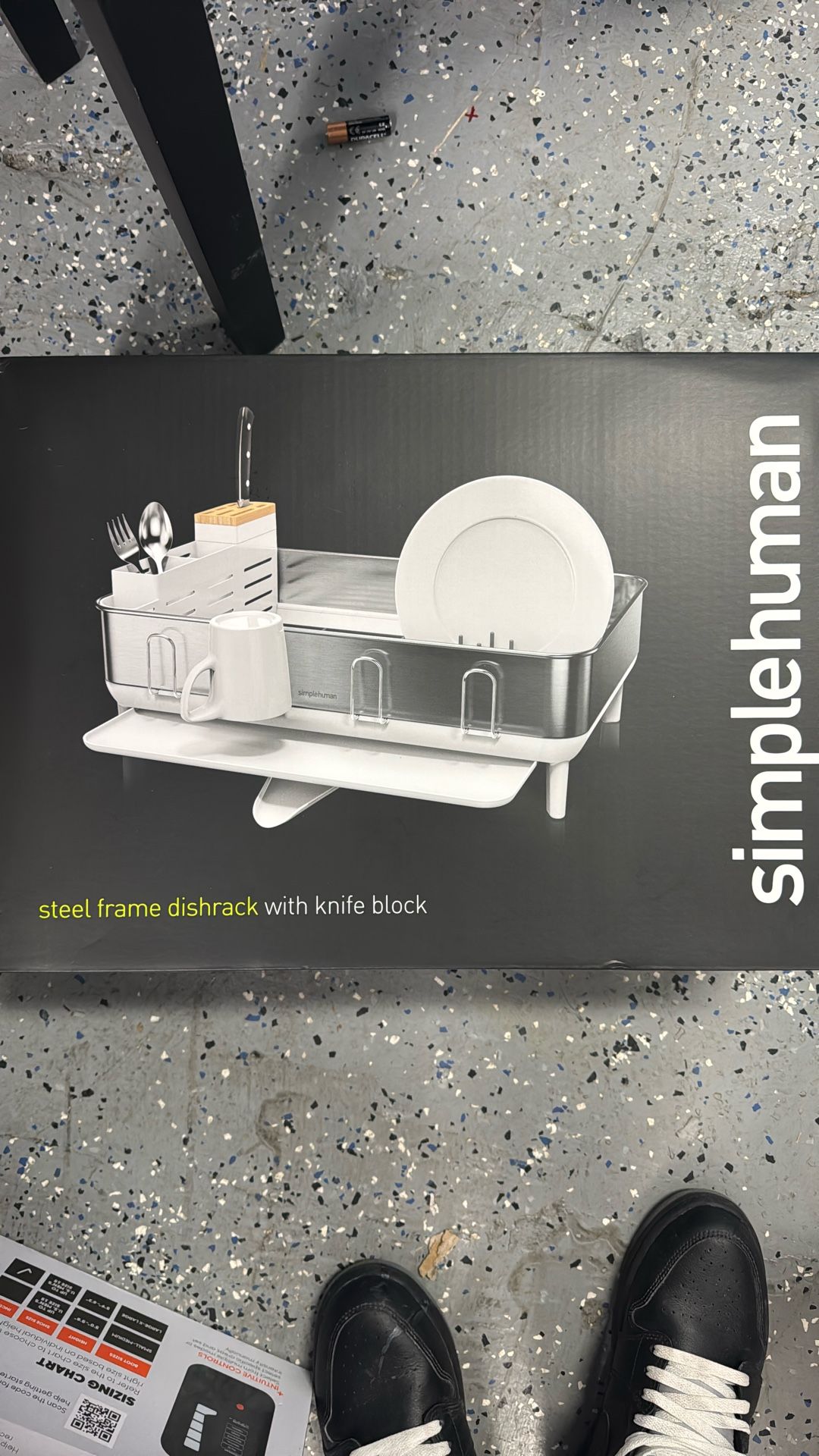 Simple Human Steel Frame Dish Rack With Knife Block