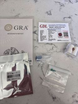 GRA Certified 1.0ct D Moissanite with Gemstones Lot