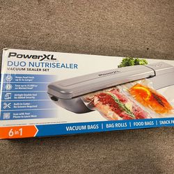 PowerXL Duo NutriSealer Food Vacuum Sealer Machine with Vacuum Seal Bags &  Rolls