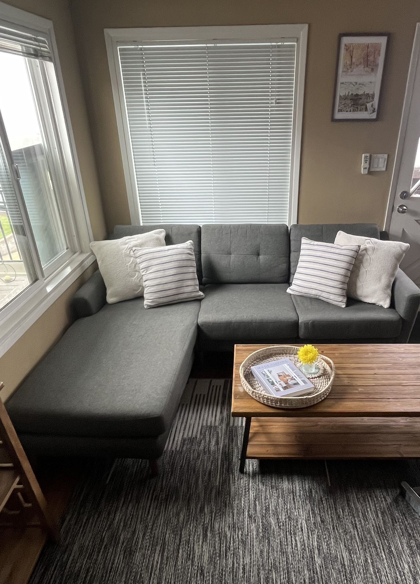 New Grey Burrow Sectional Couch - Beautiful Condition 
